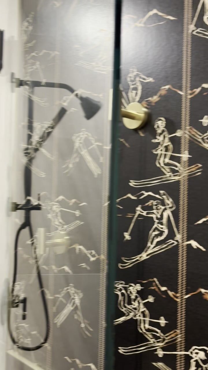 Stone and brass shower